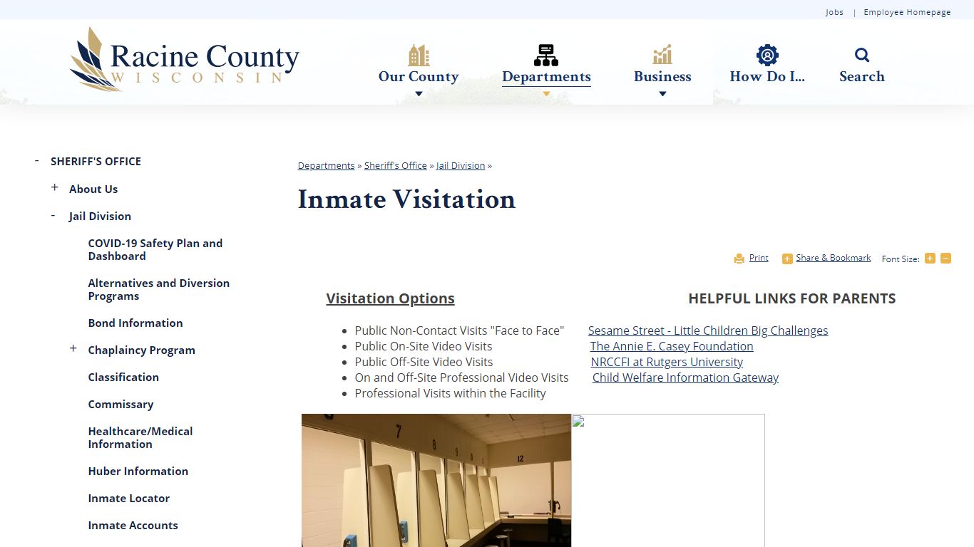 Inmate Visitation | Racine County, WI