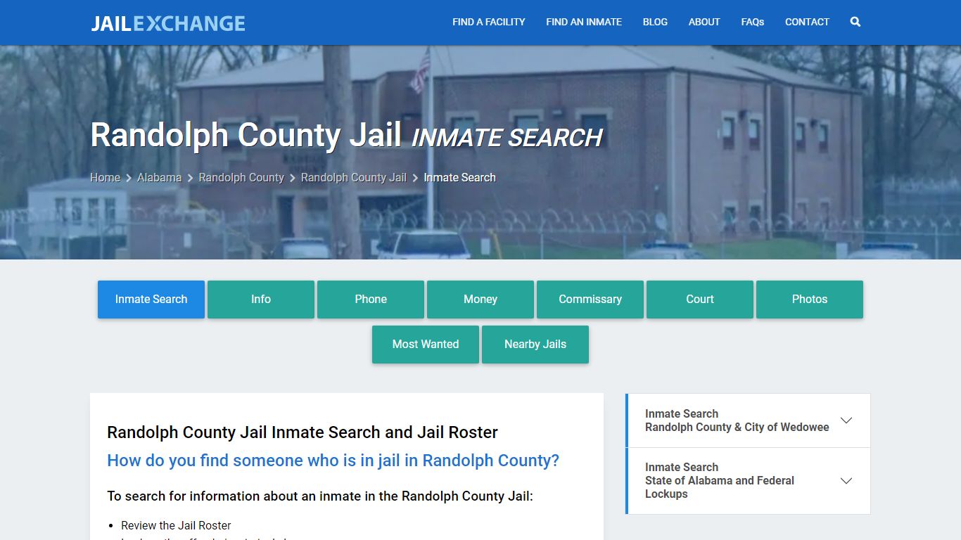 Inmate Search: Roster & Mugshots - Randolph County Jail, AL