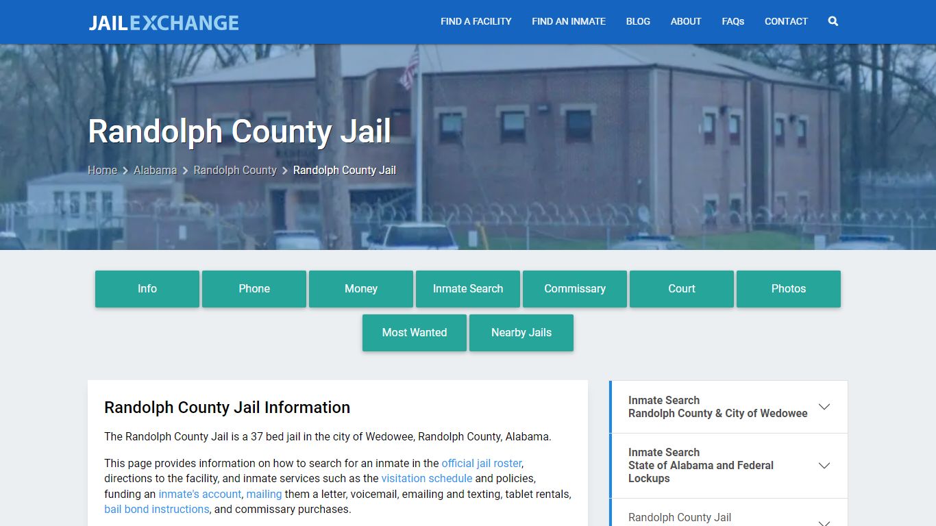 Randolph County Jail, AL Inmate Search, Information