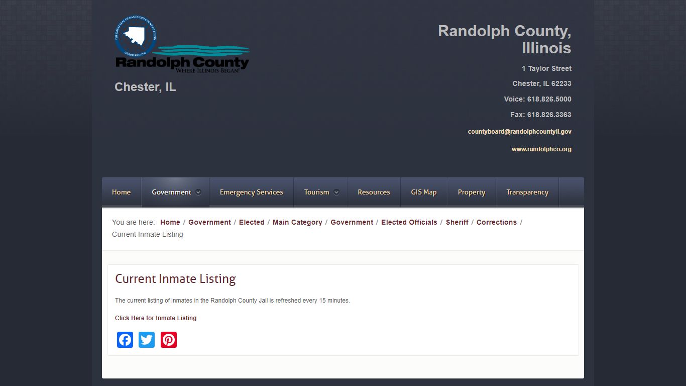 Current Inmate Listing - Welcome to Randolph County Illinois