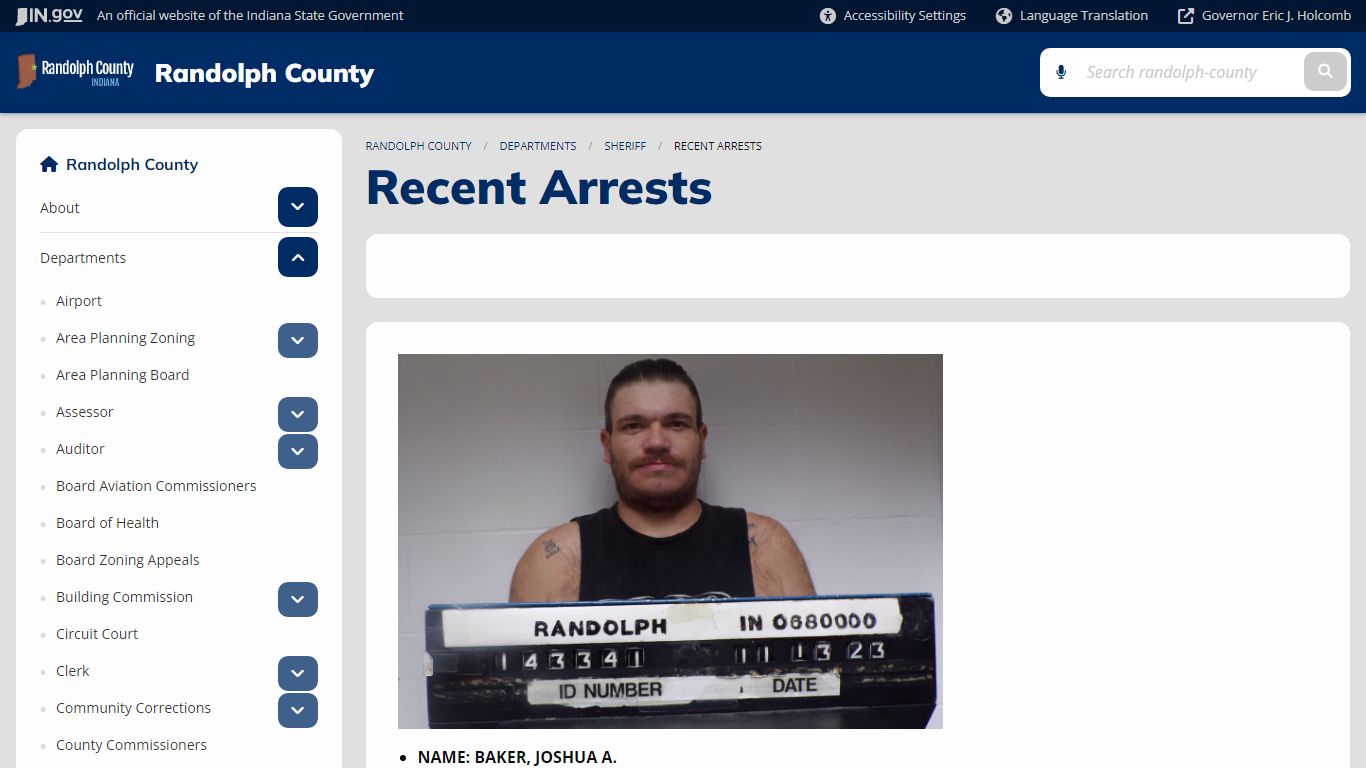 Randolph County: Recent Arrests - IN.gov