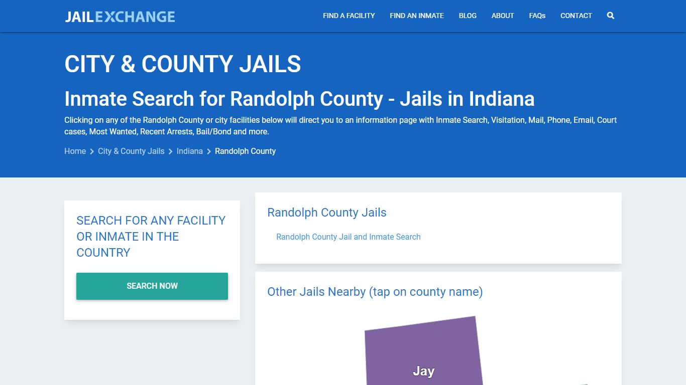 Inmate Search for Randolph County | Jails in Indiana - Jail Exchange