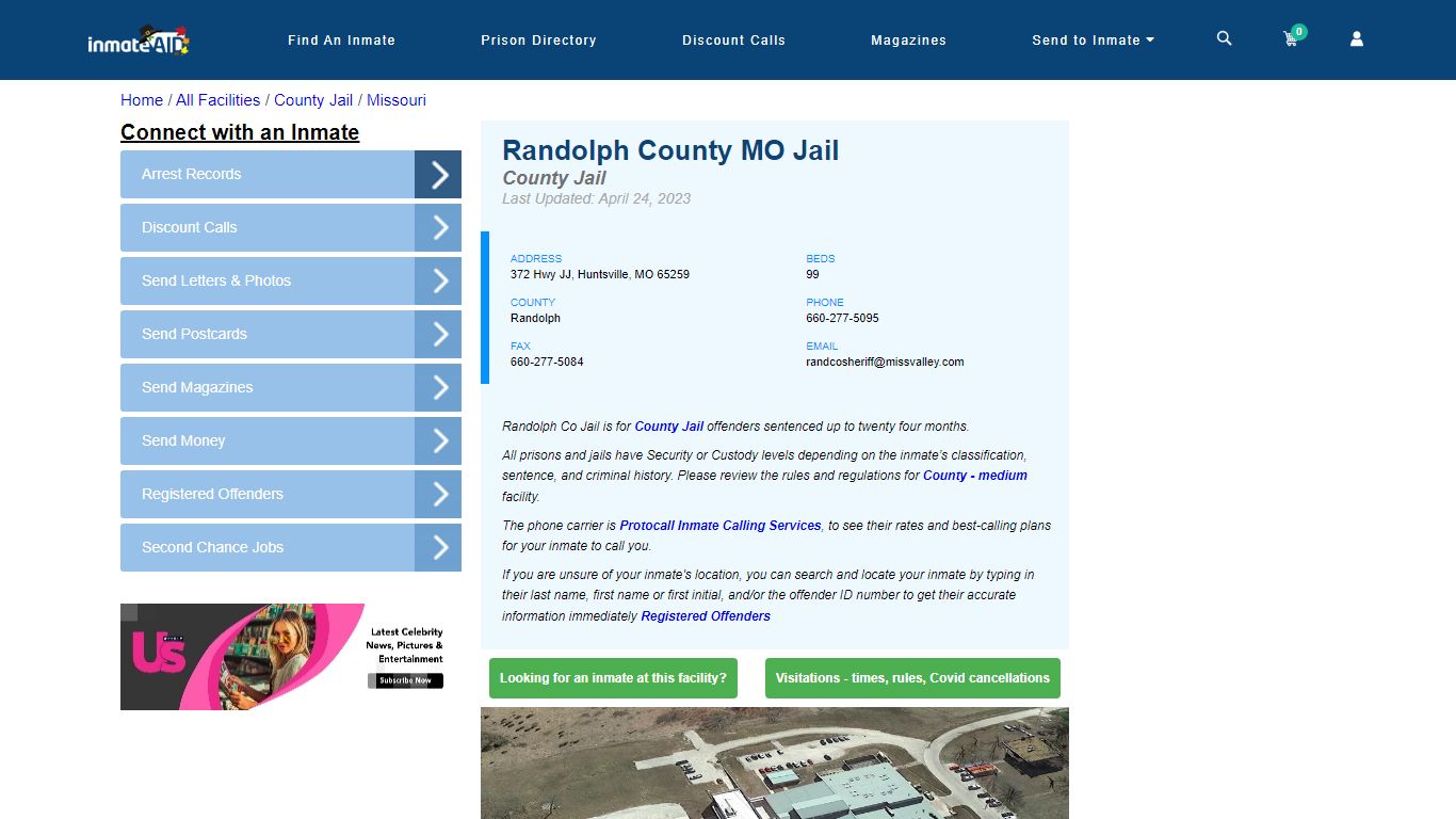 Randolph County MO Jail - Inmate Locator - Huntsville, MO