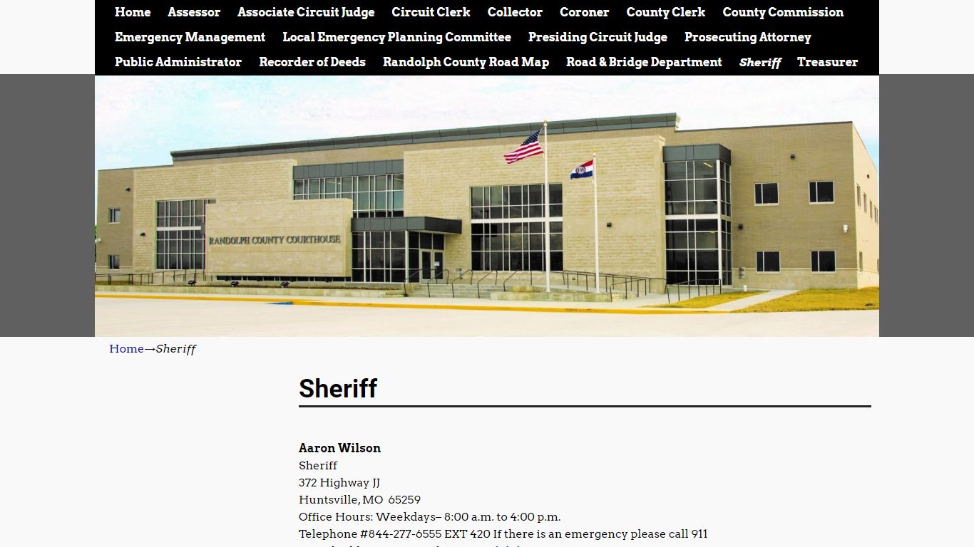 Sheriff | Randolph County Courthouse