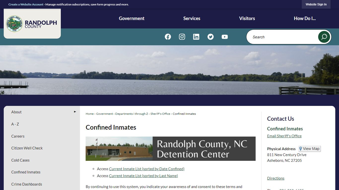 Confined Inmates | Randolph County, NC