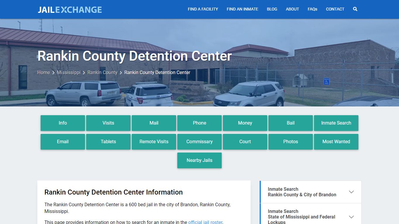 Rankin County Detention Center, MS Inmate Search, Information