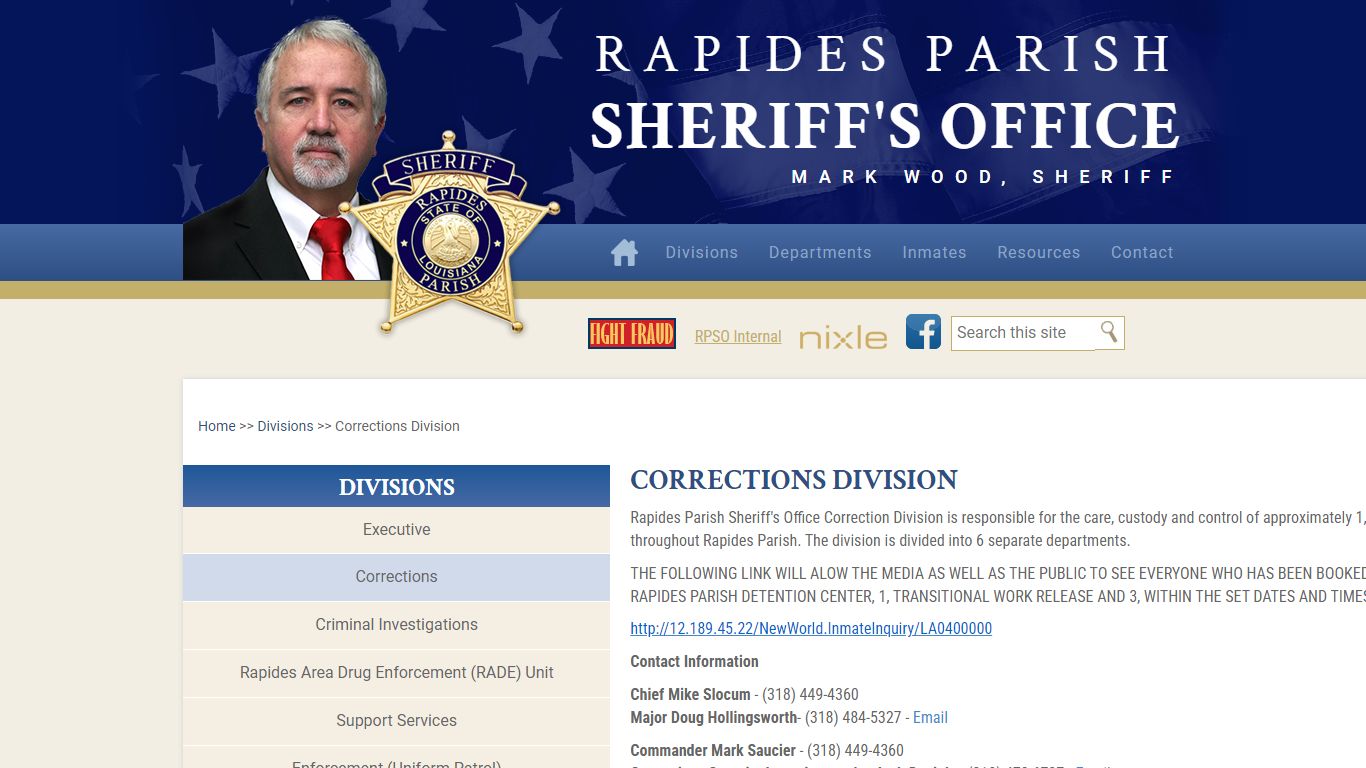 Corrections Division | Rapides Parish Sheriff's Office