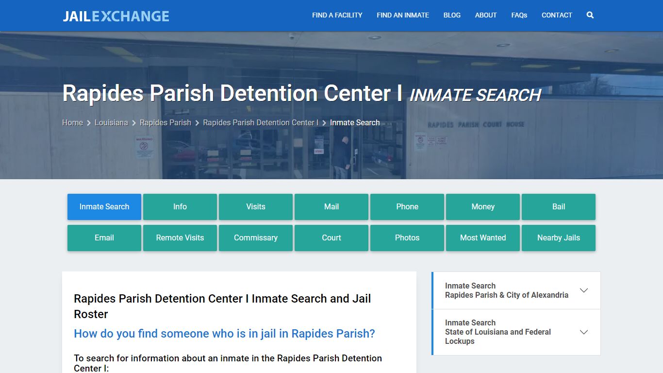 Rapides Parish Detention Center I Inmate Search - Jail Exchange