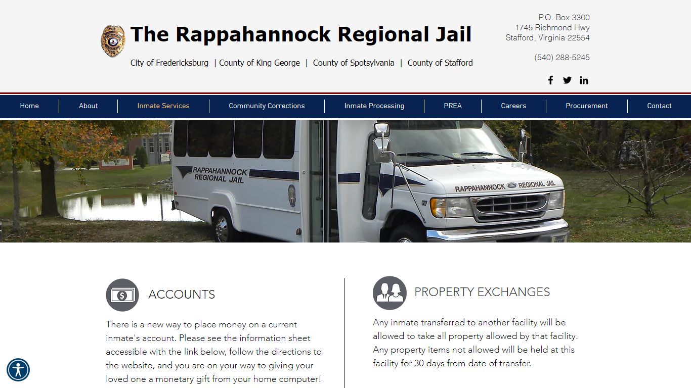 Rappahannock Regional Jail | Inmate Services