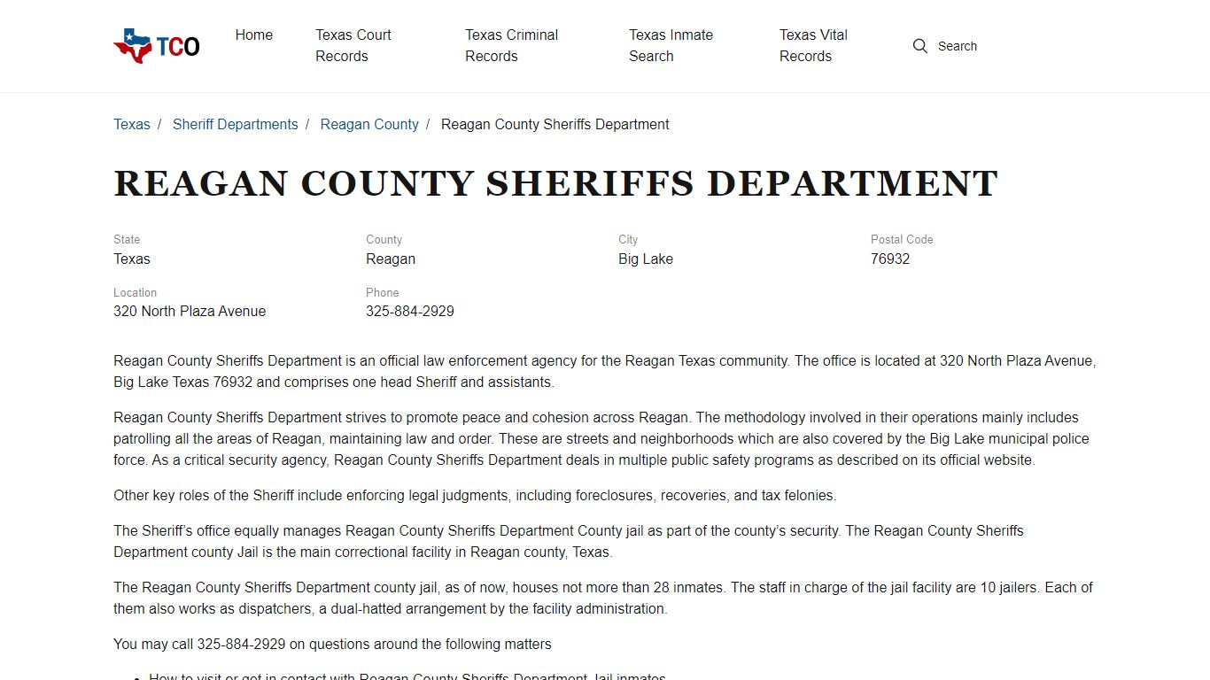 Reagan County Sheriffs Department