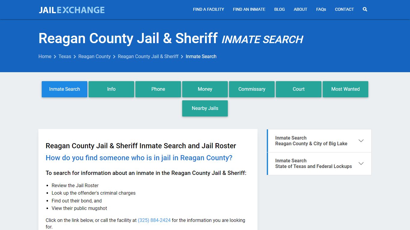 Reagan County Jail & Sheriff Inmate Search - Jail Exchange