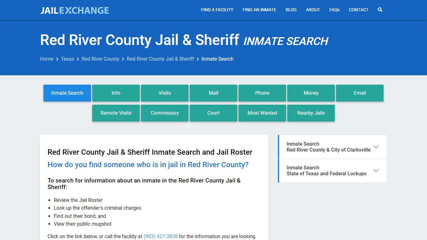 Red River County Jail & Sheriff Inmate Search - Jail Exchange