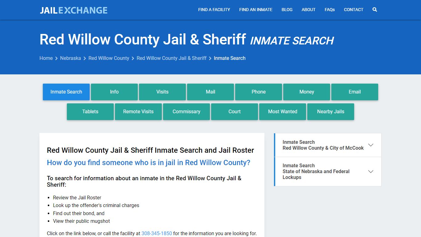 Red Willow County Jail & Sheriff Inmate Search - Jail Exchange