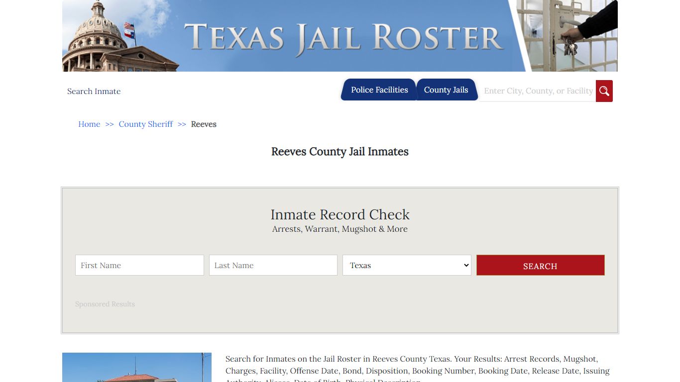 Reeves County Jail Inmates | Jail Roster Search