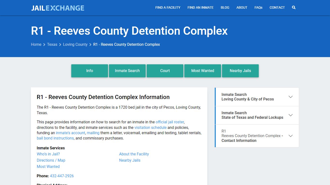 R1 - Reeves County Detention Complex - Jail Exchange