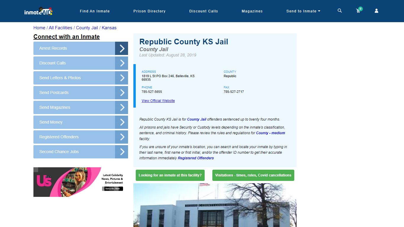 Republic County KS Jail - Inmate Locator - Belleville, KS