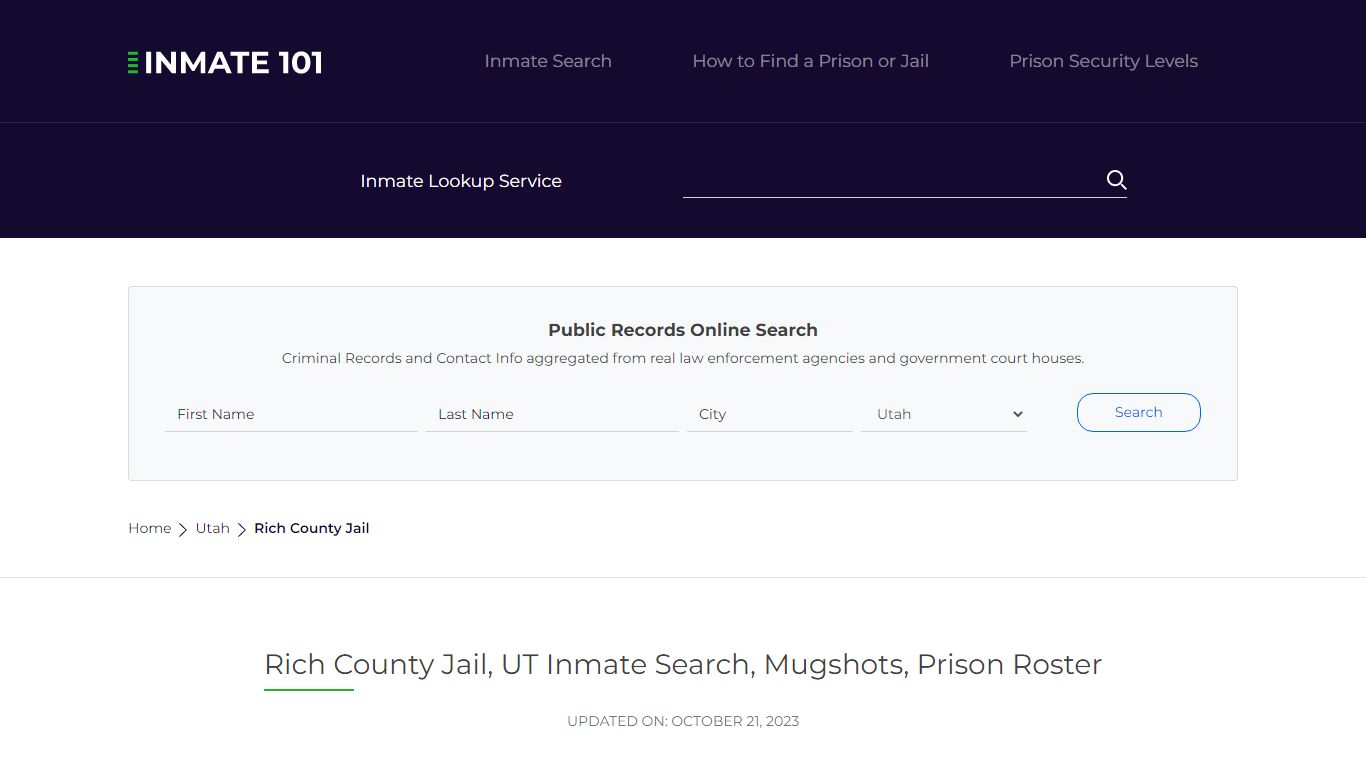 Rich County Jail, UT Inmate Search, Mugshots, Prison Roster
