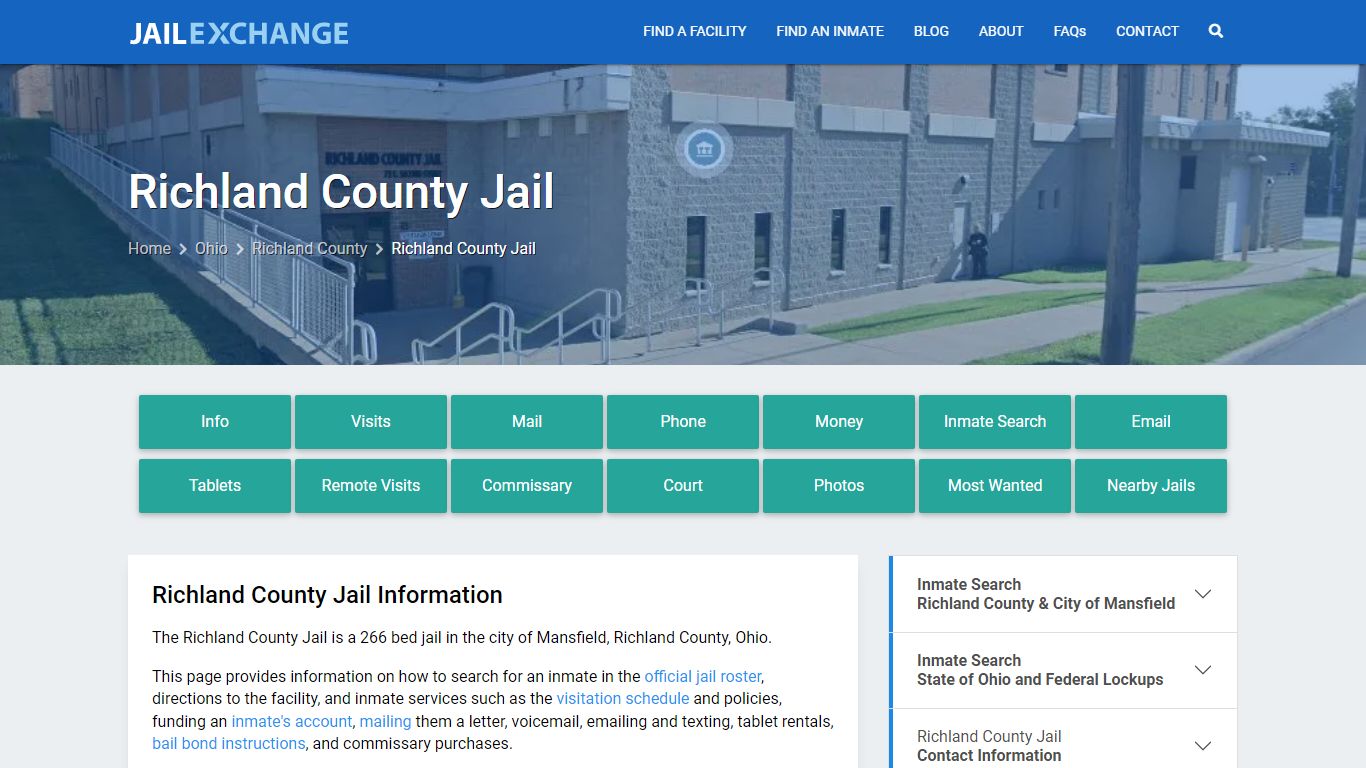 Richland County Jail, OH Inmate Search, Information