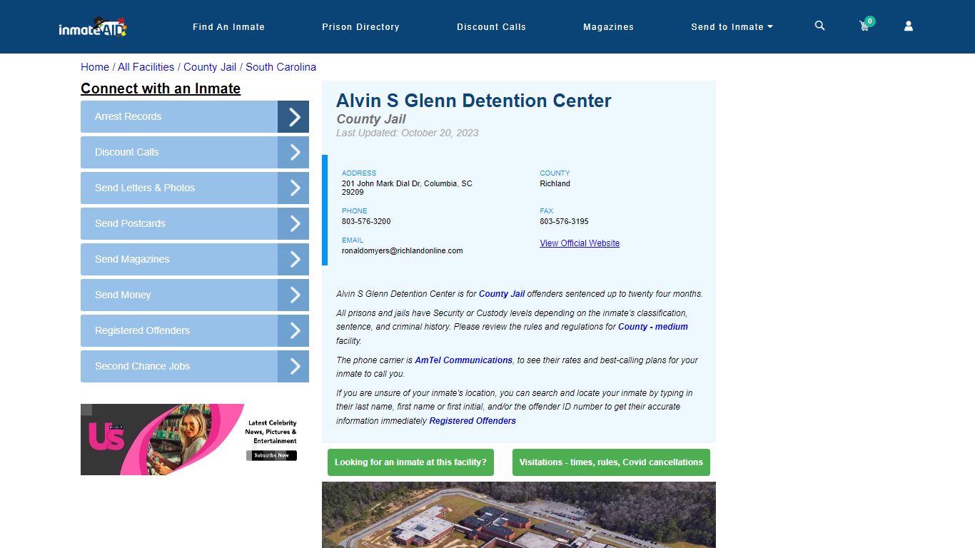 Alvin S Glenn Detention Center - Inmate Locator - Columbia, SC
