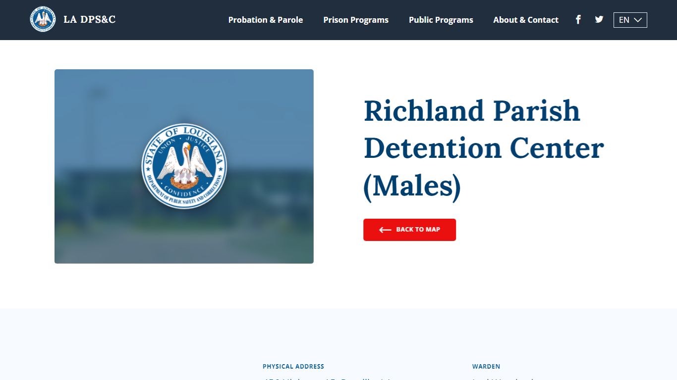 Richland Parish Detention Center (Males) - Louisiana Department of ...