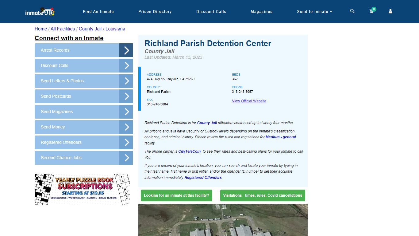Richland Parish Detention Center - Inmate Locator - Rayville, LA