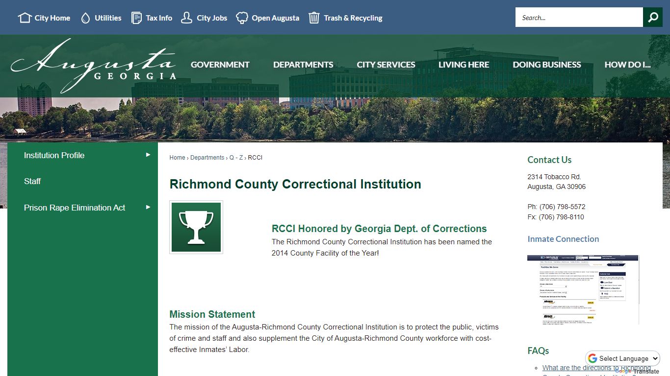 Richmond County Correctional Institution - Augusta, GA - Official Website
