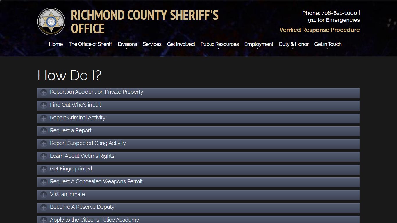 How Do I? - Augusta Ga - Richmond County Sheriff's Office