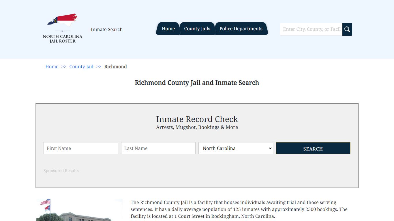 Richmond County Jail and Inmate Search | North Carolina Jail Roster