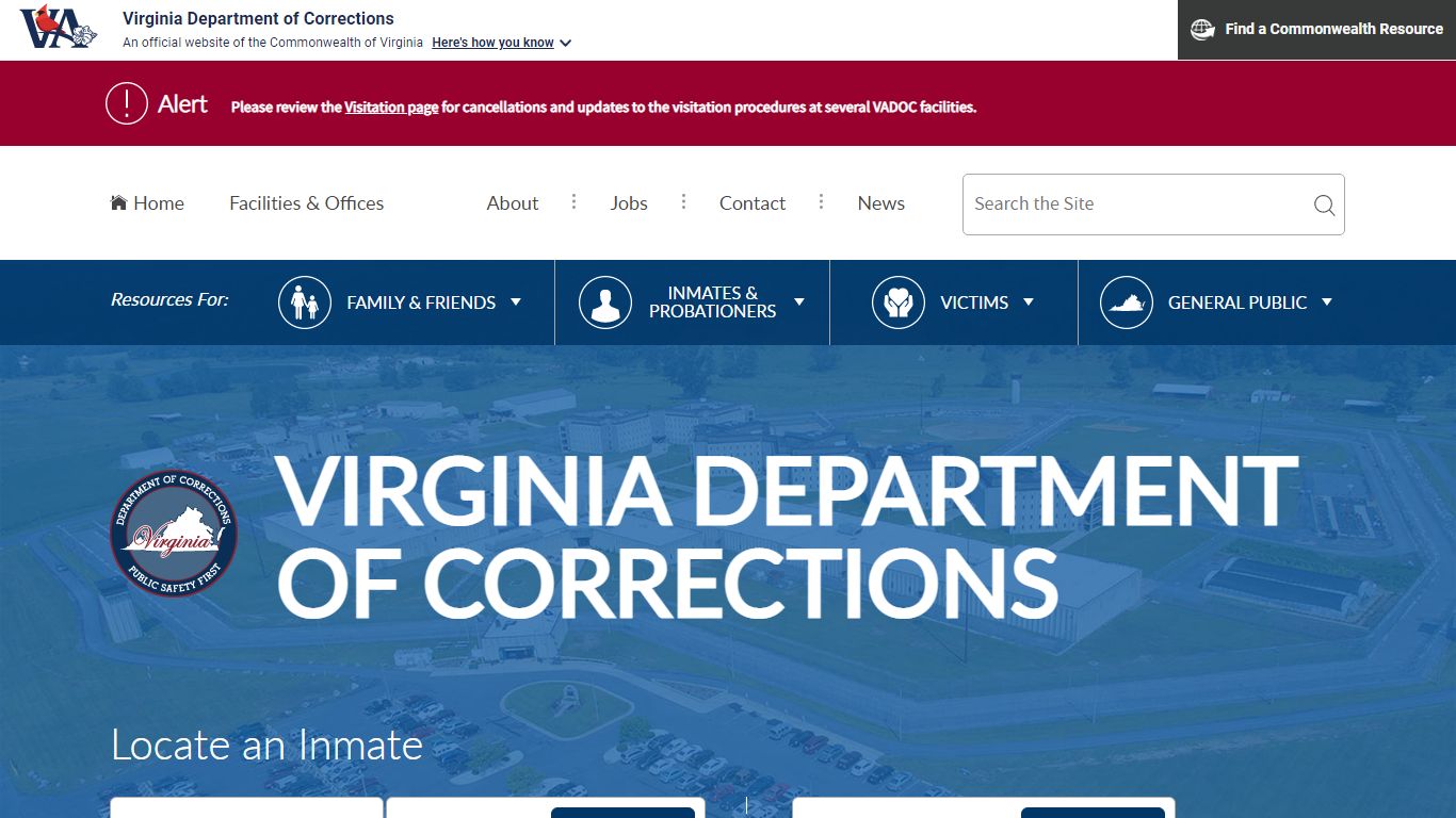 Homepage — Virginia Department of Corrections