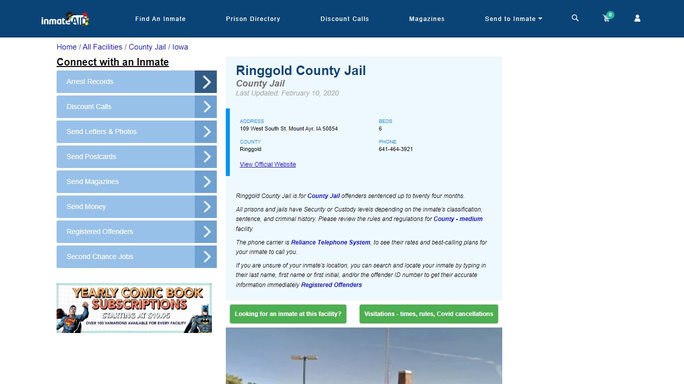 Ringgold County Jail - Inmate Locator - Mount Ayr, IA