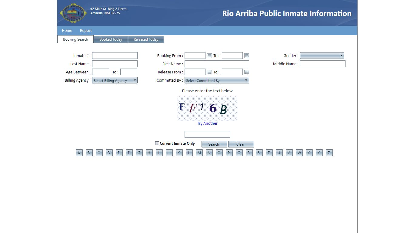 Rio Arriba Public Inmate Information