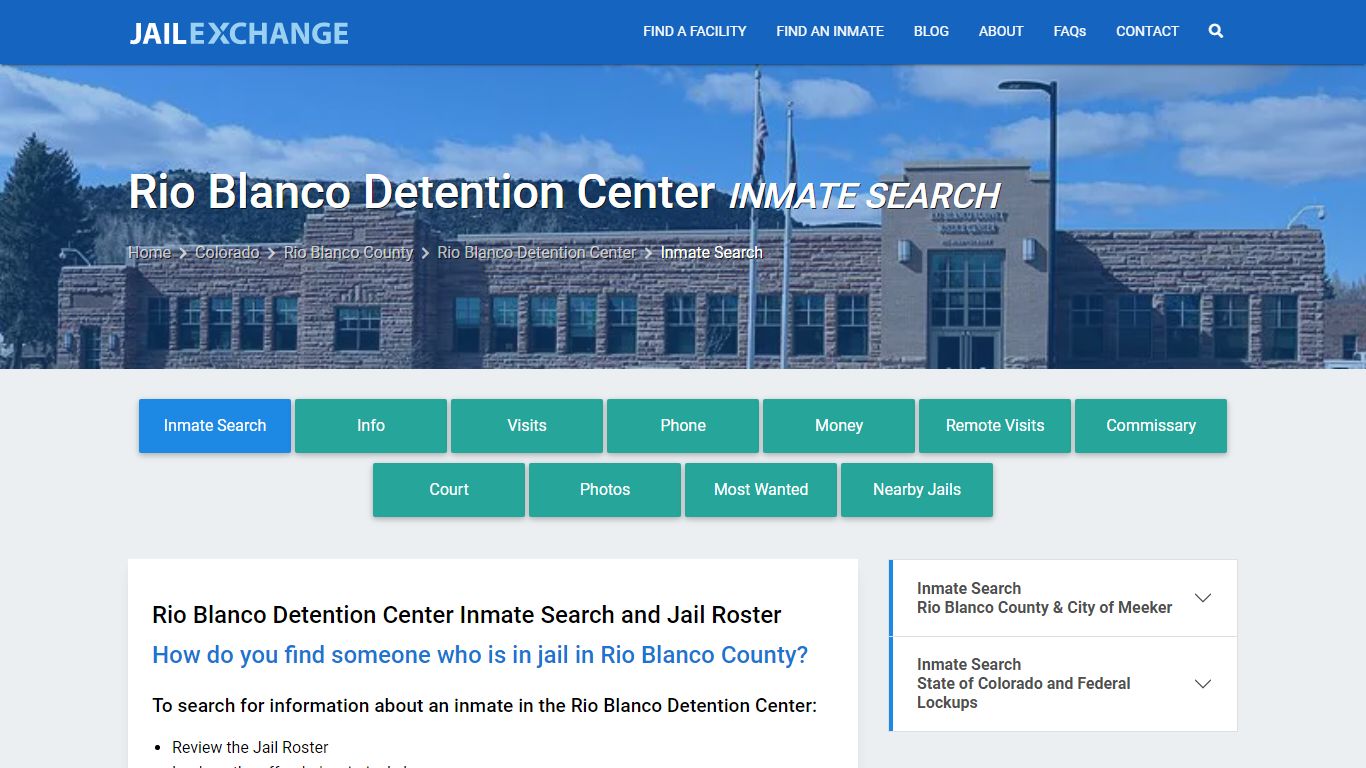 Rio Blanco Detention Center Inmate Search - Jail Exchange