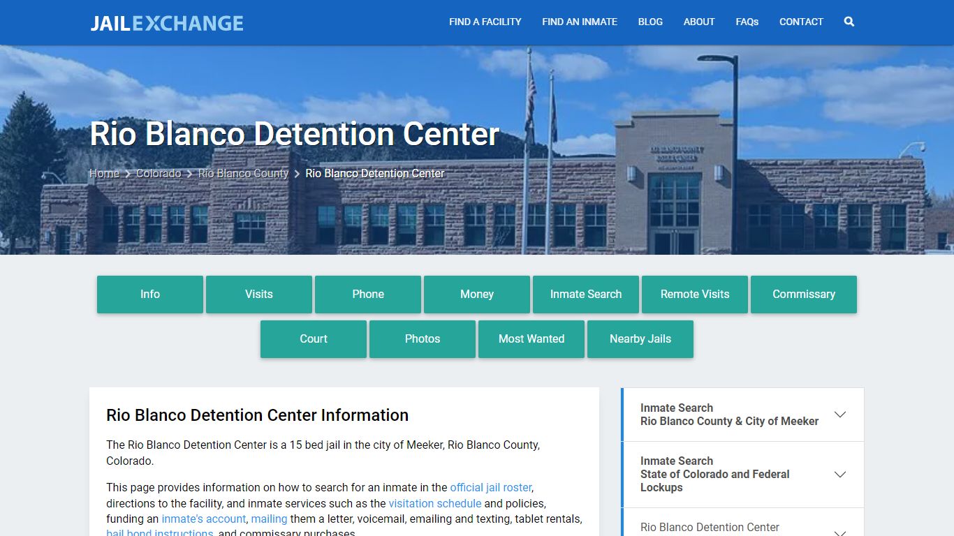 Rio Blanco Detention Center, CO Inmate Search, Information - Jail Exchange