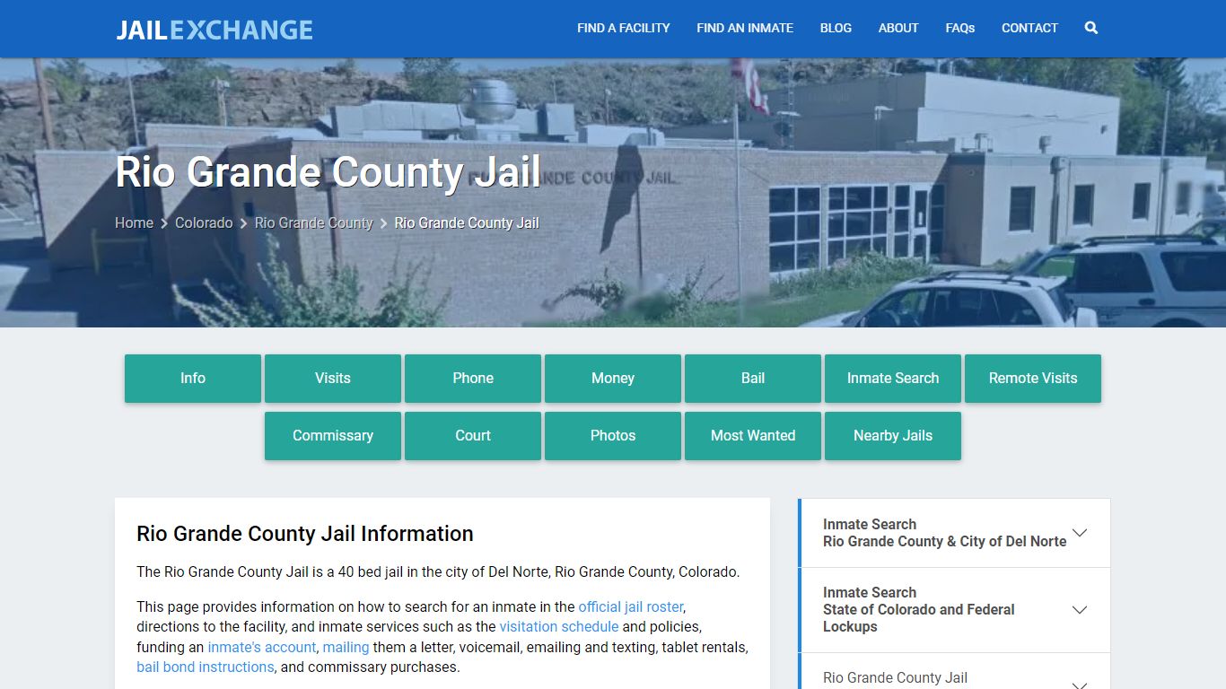 Rio Grande County Jail, CO Inmate Search, Information