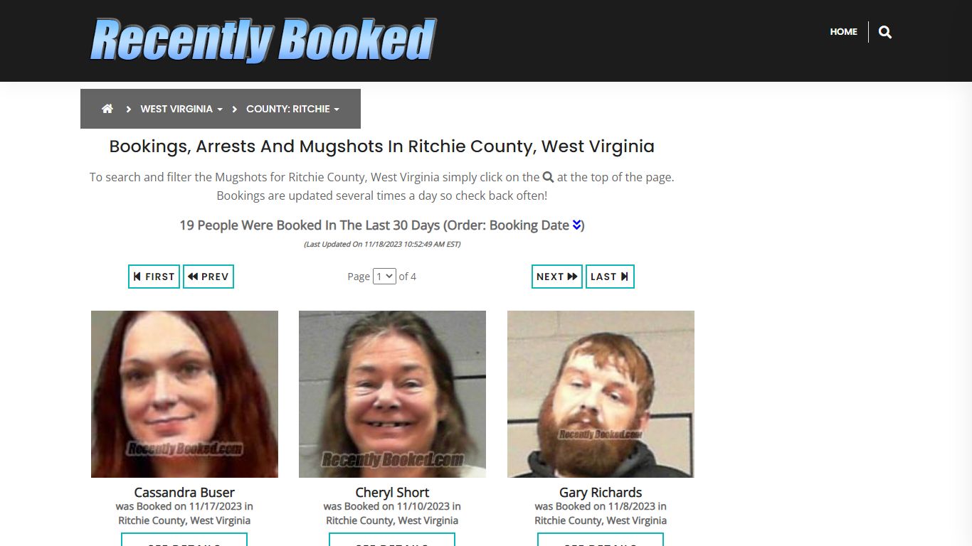 Bookings, Arrests and Mugshots in Ritchie County, West Virginia
