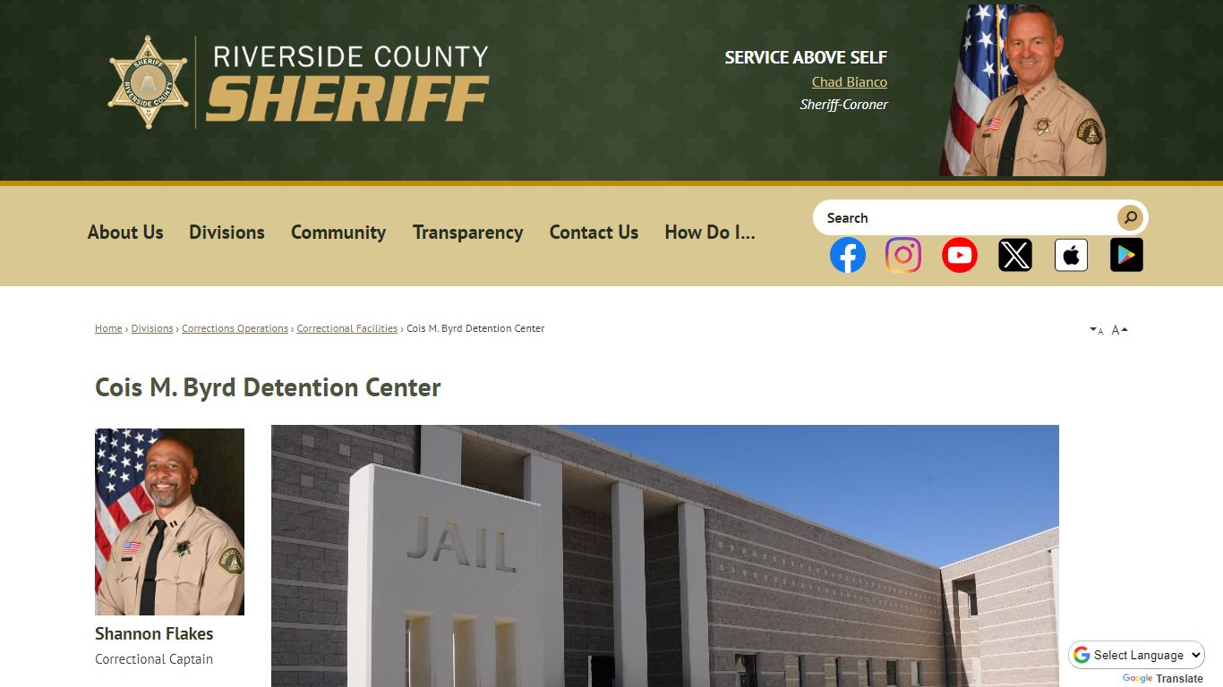 Cois M. Byrd Detention Center | Riverside County Sheriff, CA