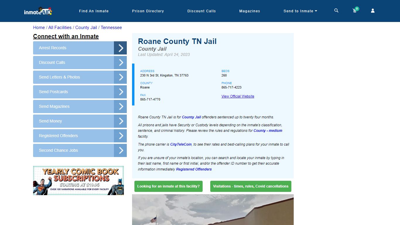 Roane County TN Jail - Inmate Locator - Kingston, TN