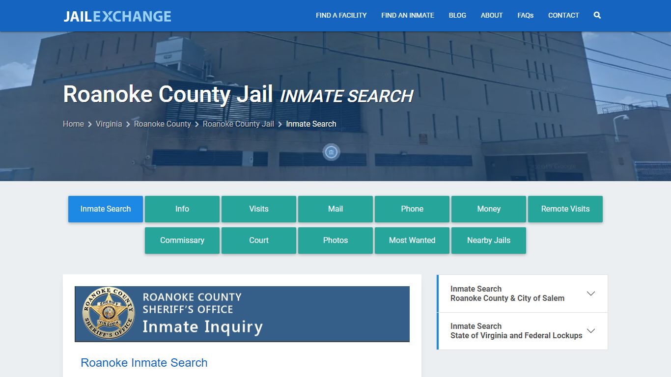 Inmate Search: Roster & Mugshots - Roanoke County Jail, VA