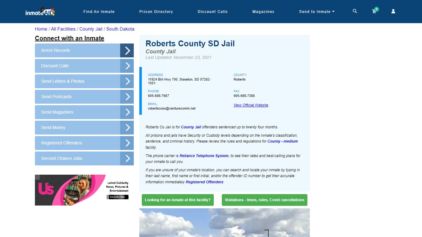Roberts County SD Jail - Inmate Locator - Sisseton, SD