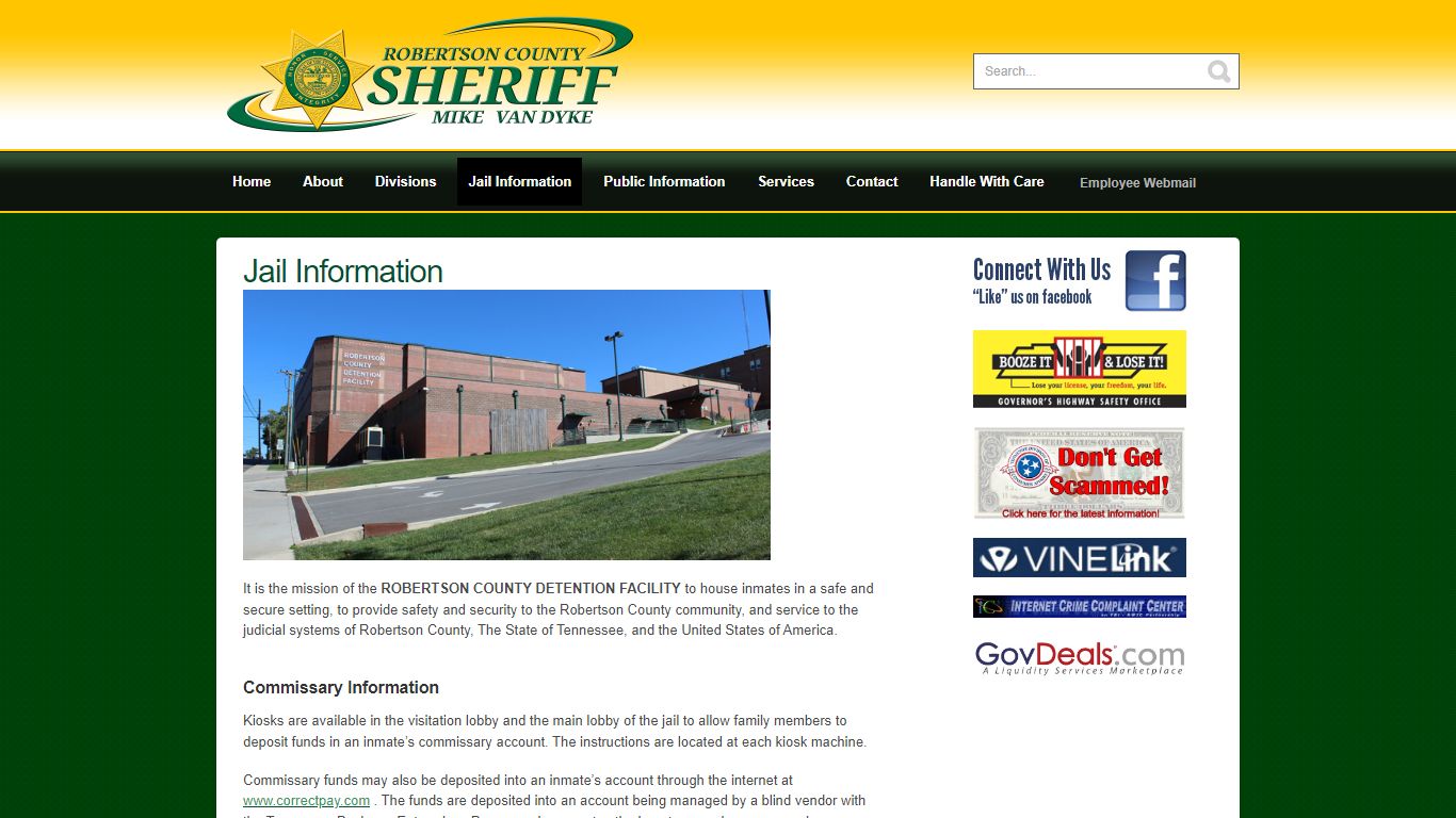 Jail Information- Robertson County Sheriff's Office