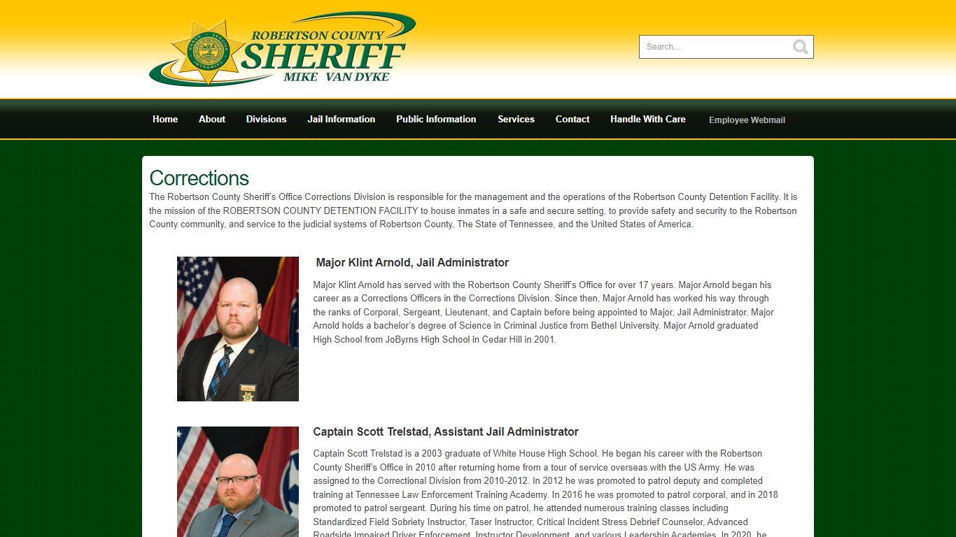 Corrections- Robertson County Sheriff's Office