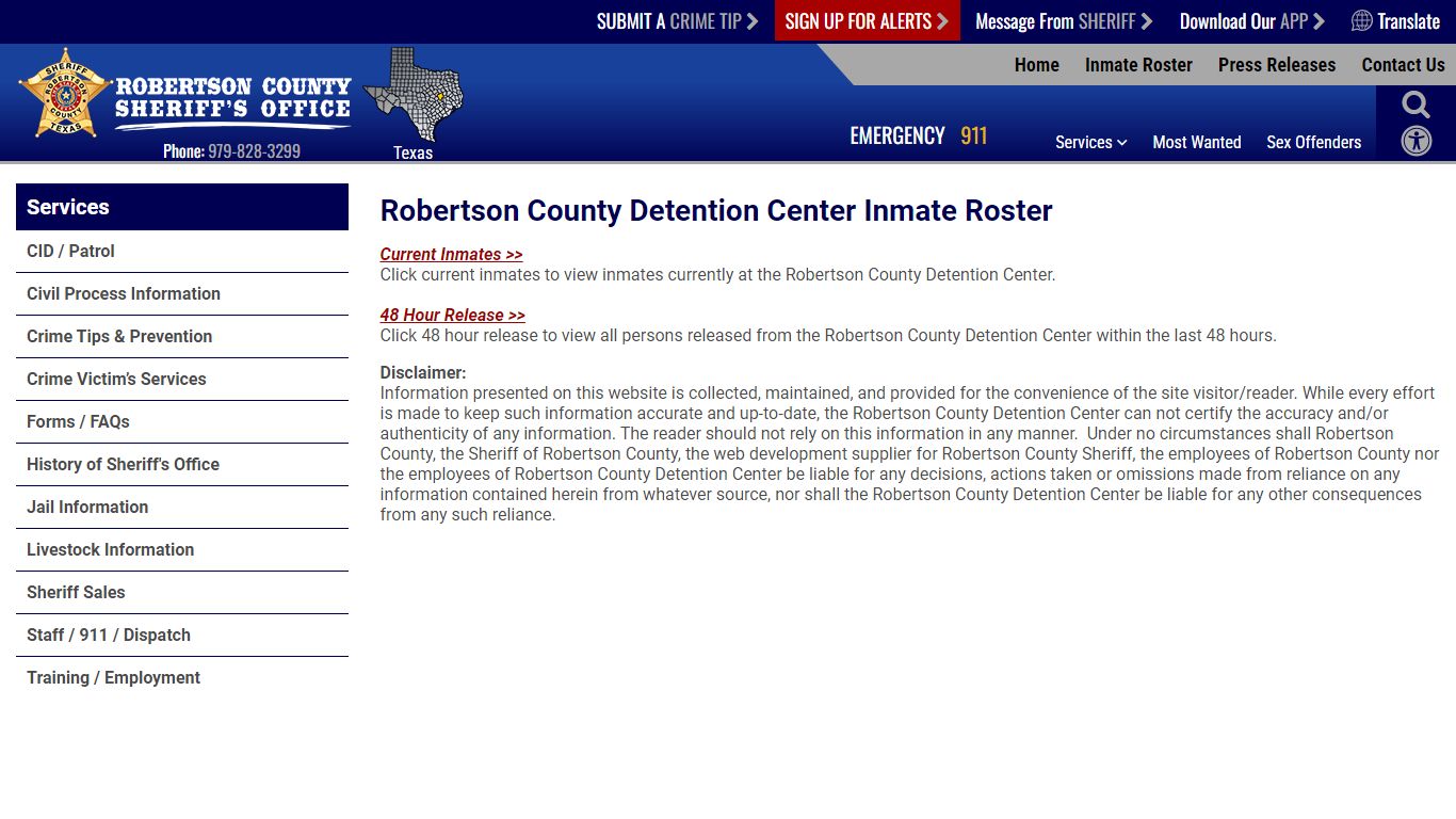 Roster Choose - Robertson County TX Sheriff