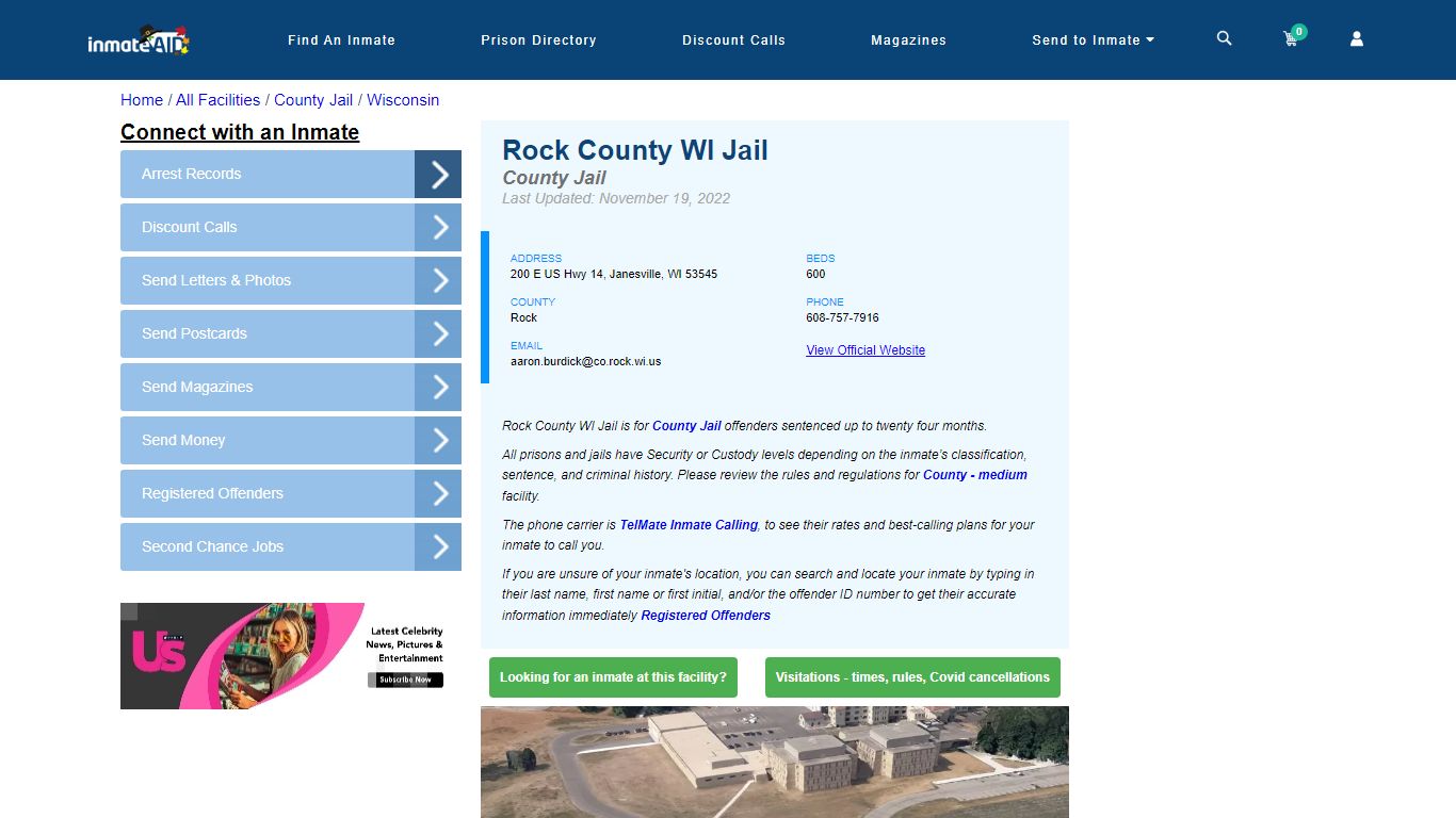 Rock County WI Jail - Inmate Locator - Janesville, WI