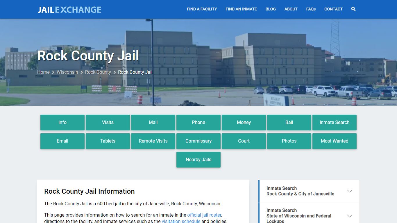 Rock County Jail, WI Inmate Search, Information