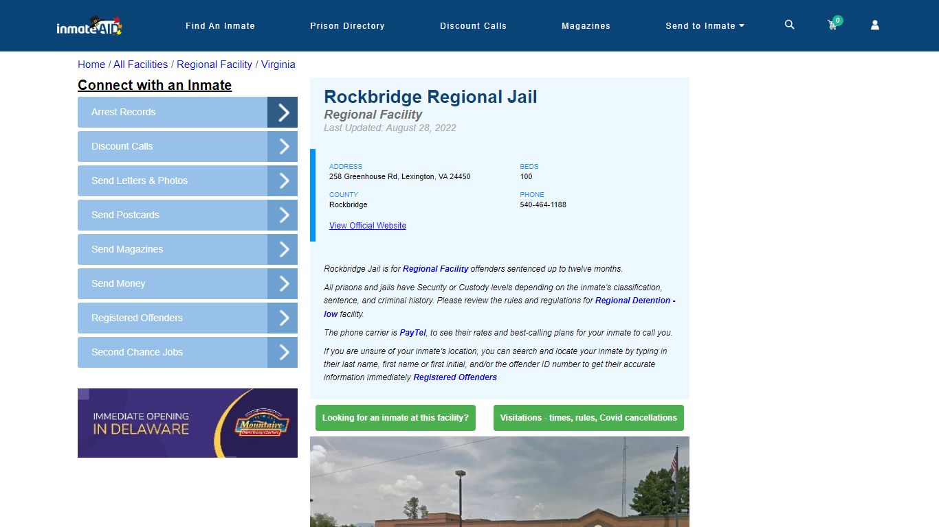 Rockbridge Regional Jail - VA & Inmate Search - Lexington, VA
