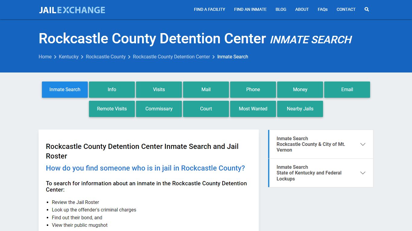 Rockcastle County Detention Center Inmate Search - Jail Exchange