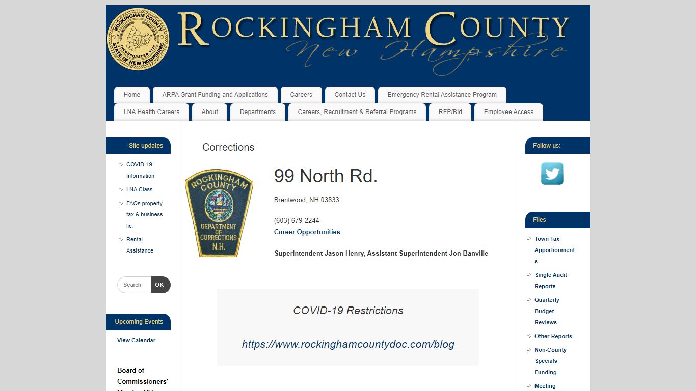 Corrections – Rockingham County, NH