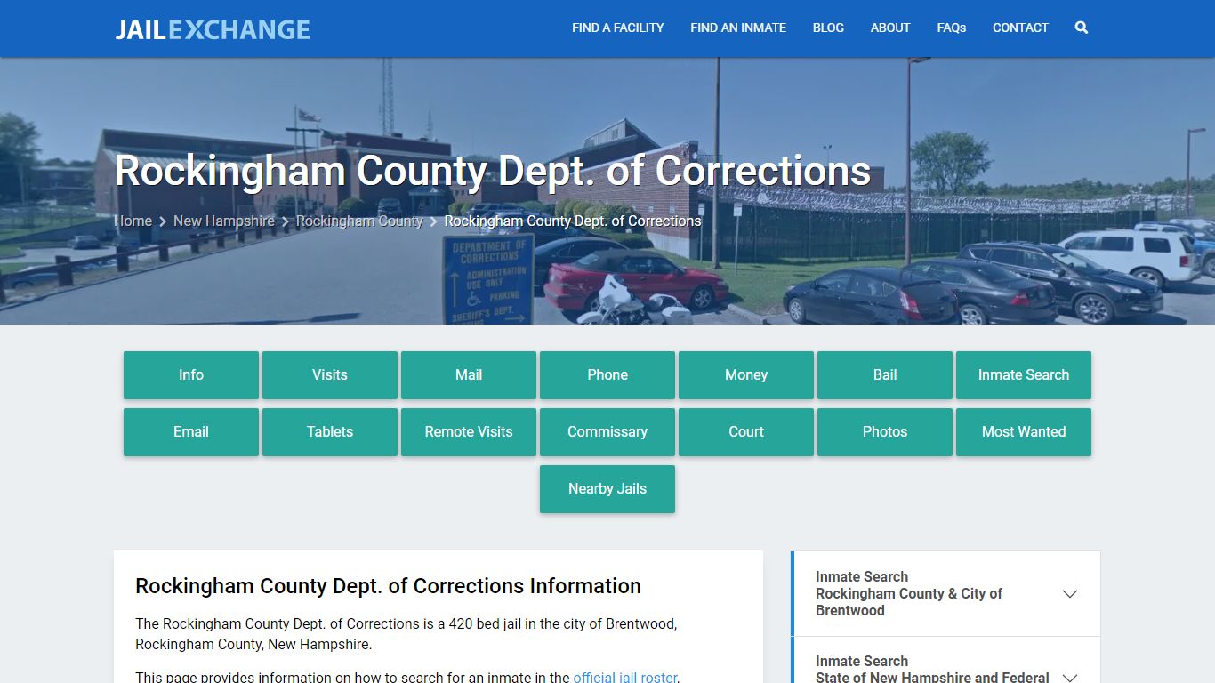 Rockingham County Dept. of Corrections, NH Inmate Search, Information