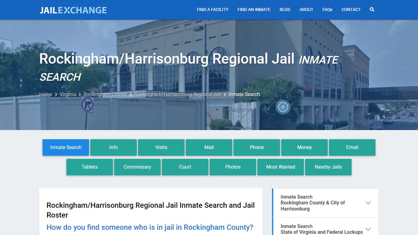 Rockingham/Harrisonburg Regional Jail Inmate Search