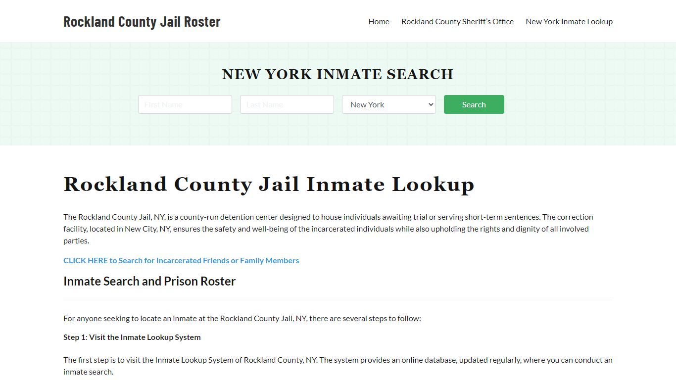 Rockland County Jail Roster Lookup, NY, Inmate Search